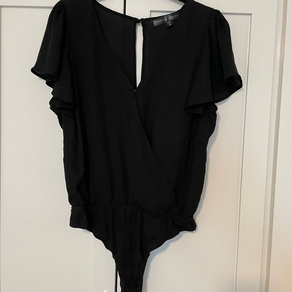 Black Wrap Bodysuit by Ash & Violet - Picture 1 of 6